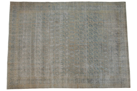 9.5x13 Vintage Distressed Meshed Carpet // ONH Item ee004131