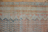 Textured wear on the vintage Mahal runner revealing the hand-knotted foundation.