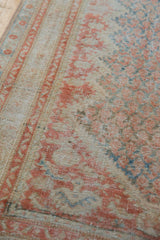 Mostly even wear across the knot heads of a distressed vintage Mahal rug runner.