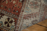 Hand-knotted vintage Hamadan rug pile with even wear, revealing faint foundation and reverse weave.