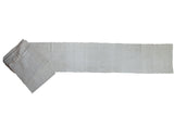 Vintage hand-woven Turkish flatweave rug runner, ivory, platinum, silver, subtle abrash. 2'2