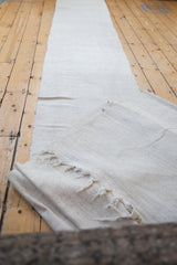 Hand-spun texture of vintage Turkish flatweave runner in nuanced ivory and platinum.