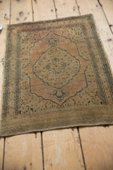 Vintage Tabriz rug central medallion, trefoil finials, abrash, and even pile wear.