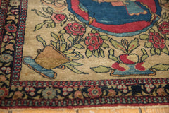 2x2.5 Antique Pictorial Isfahan Square Rug Mat // ONH Item ee004179 Image 3