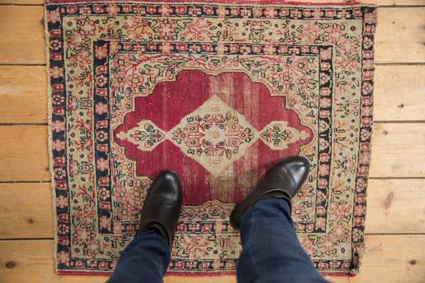 2x2.5 Antique Kerman Square Rug Mat // ONH Item ee004182 Image 1