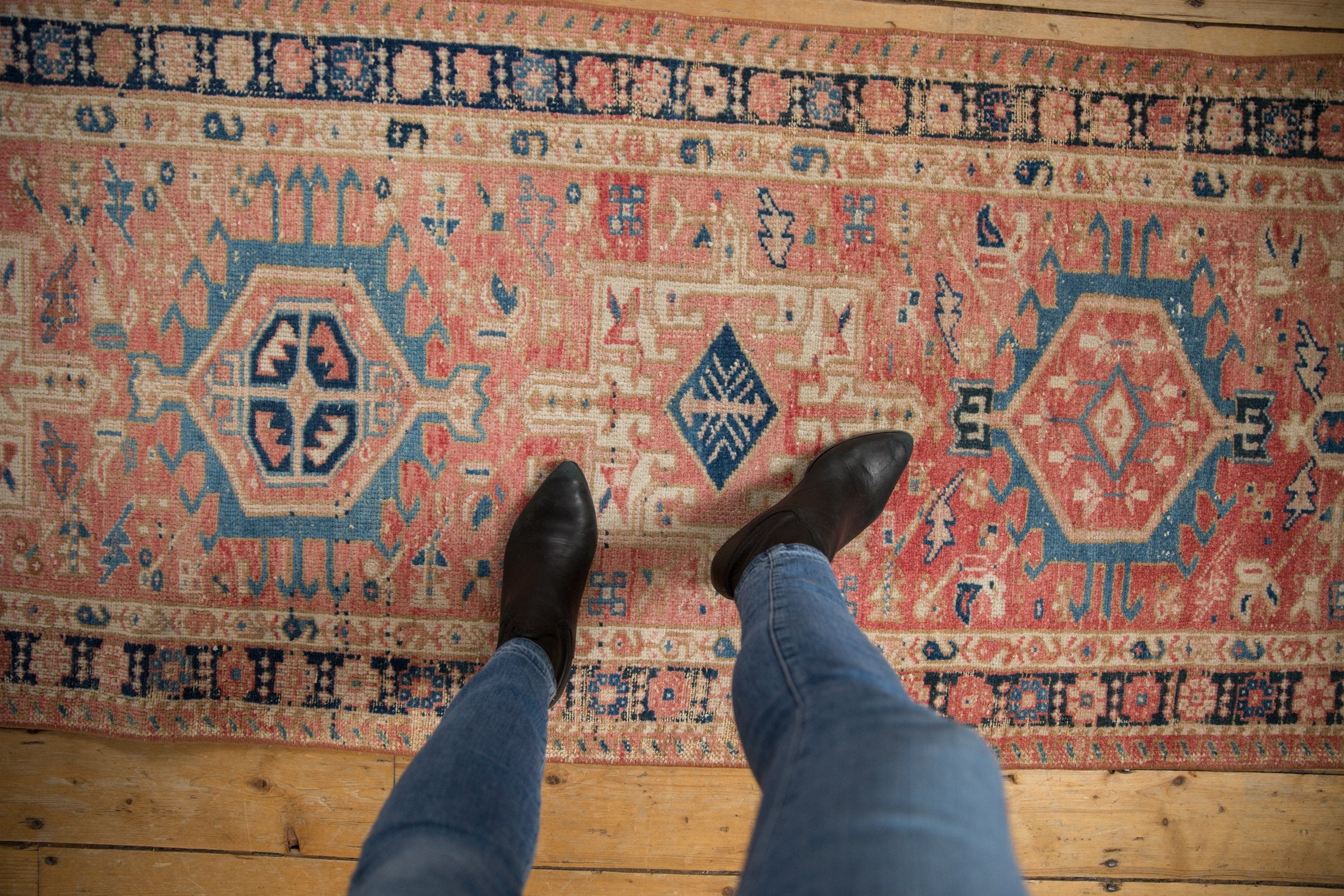 2.5x11 Vintage Distressed Karaja Rug Runner // ONH Item ee004207 Image 1