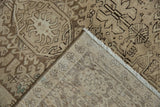 Distressed silver and ivory geometric pattern on a vintage Karaja carpet with hand-knotted foundation.