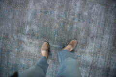 9x11.5 Vintage Distressed Overdyed Sparta Carpet // ONH Item ee004217 Image 1