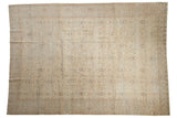 Distressed Turkish Kayseri carpet with an allover floral field in ivory, beige, and blush.