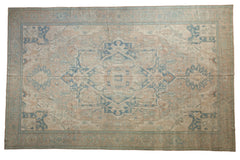 9.5x15 Vintage Distressed Oushak Carpet // ONH Item ee004219