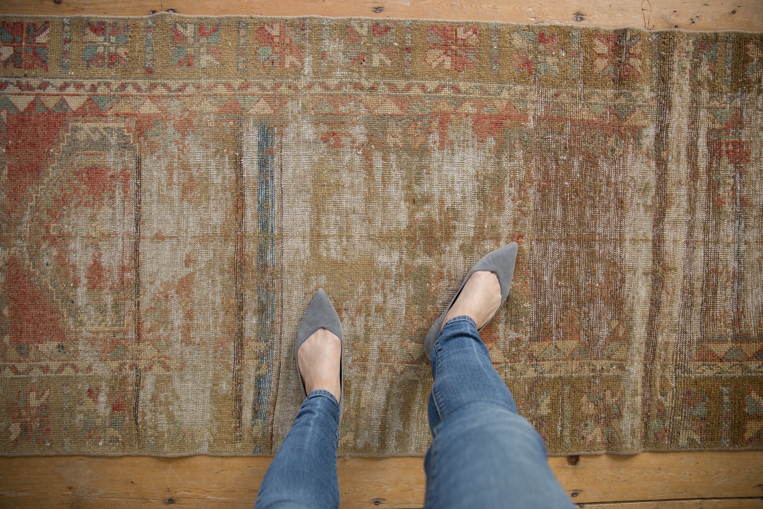 3x10 Vintage Distressed Fragment Oushak Rug Runner // ONH Item ee004232 Image 1