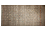 Distressed Ersari runner rug, faded guls in charcoal, pale copper, and slate blue, 7'6