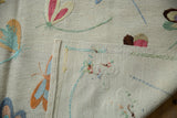 Mixed weave pictorial kilim's hand woven foundation and colorful embroidered dragonflies.