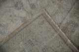 Distressed hand knotted Amritsar carpet showing foundation, worn pile, and side selvage.