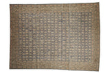 Vintage distressed Sivas carpet with faded denim blue field, allover floral boteh pattern. 7'6