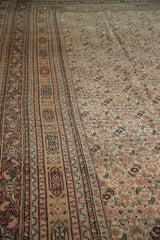 Intricate borders and Herati field of an antique Persian Doroksh rug in blush and ivory.