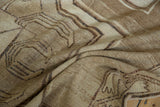 Textured hand-knotted vintage Kars rug with abrashed beige, sand, and brown geometric pattern.