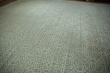 Close-up of Herati design on Indian Bijar rug, soft ivory, beige tones with abrashes.