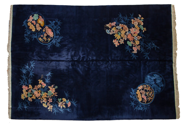 9.5x14 Vintage Nichols Art Deco Carpet // ONH Item ee004305