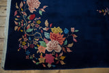 Vintage Art Deco carpet corner, oversized floral sprays, delicate vinery, blush, jade green.