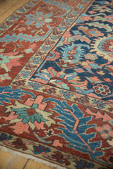 Hand-knotted Gorevan carpet's wide meandering vine border and rich floral vinery in cobalt blue.