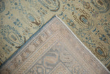 The hand-knotted foundation and secured blue side cord of a vintage Turkish Sivas carpet.