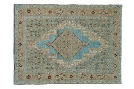 4x5 Vintage Distressed Bibikabad Square Rug // ONH Item ee004347