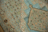 Distressed Bibikabad rug with Herati pattern, shield motifs, and samovar turtle border.
