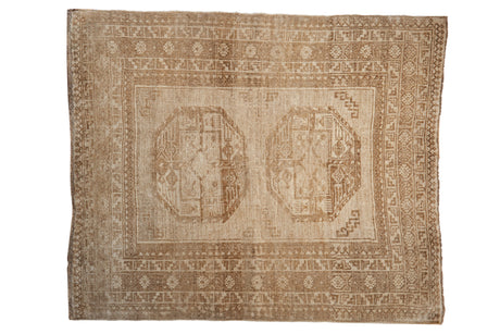 3.5x4.5 Vintage Distressed Ersari Square Rug // ONH Item ee004355