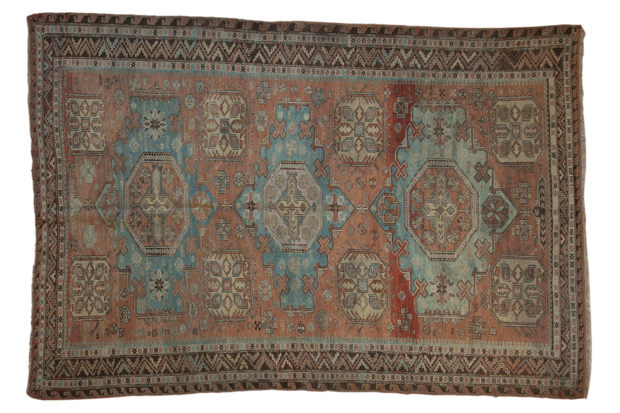 6x9 Vintage Distressed Soumac Design Carpet // ONH Item ee004361