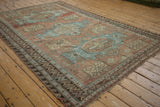 Vintage Soumac design carpet corner: reciprocating wave border, original side cord selvage.