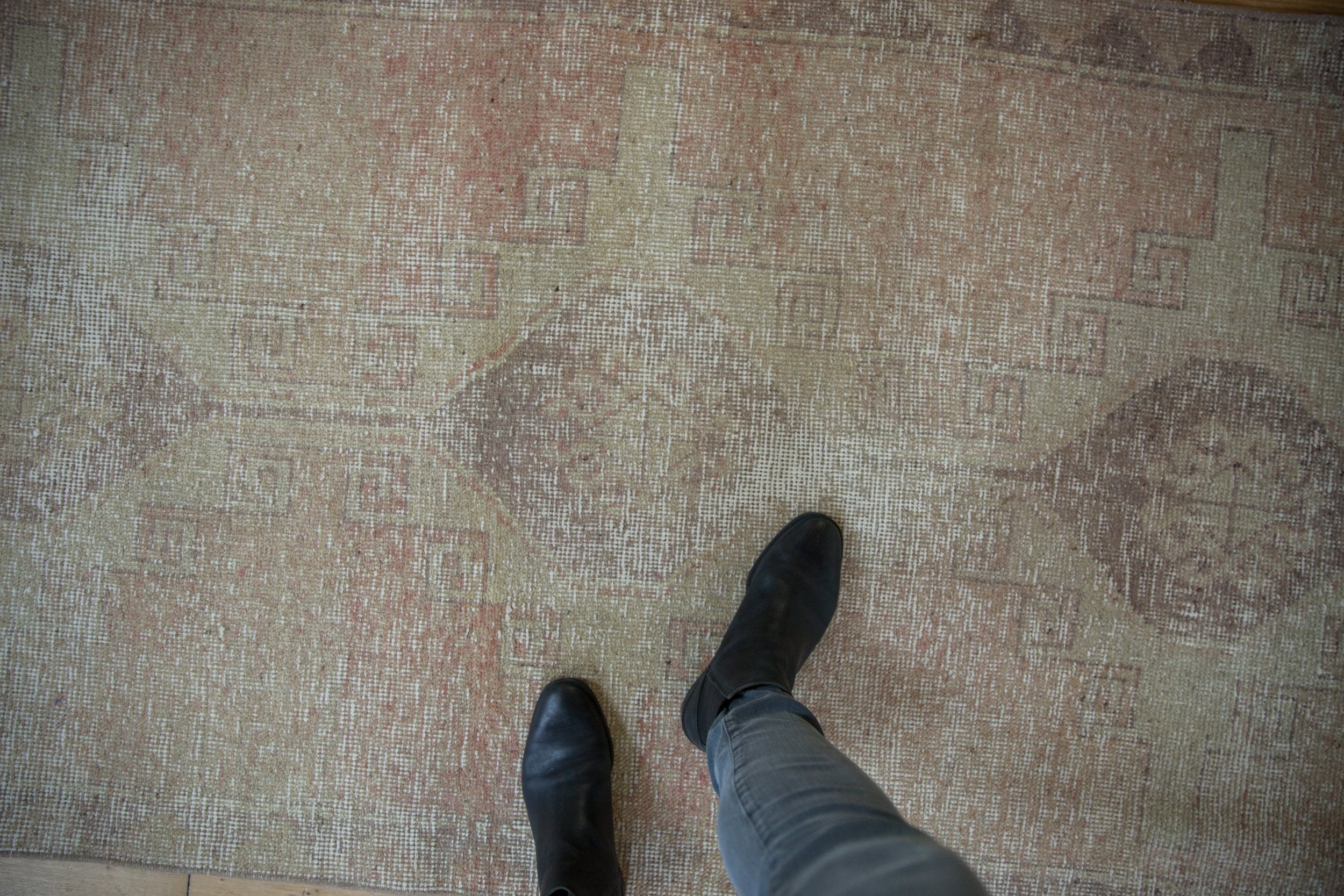 3.5x7.5 Vintage Distressed Fragment Oushak Rug Runner // ONH Item ee004362 Image 1