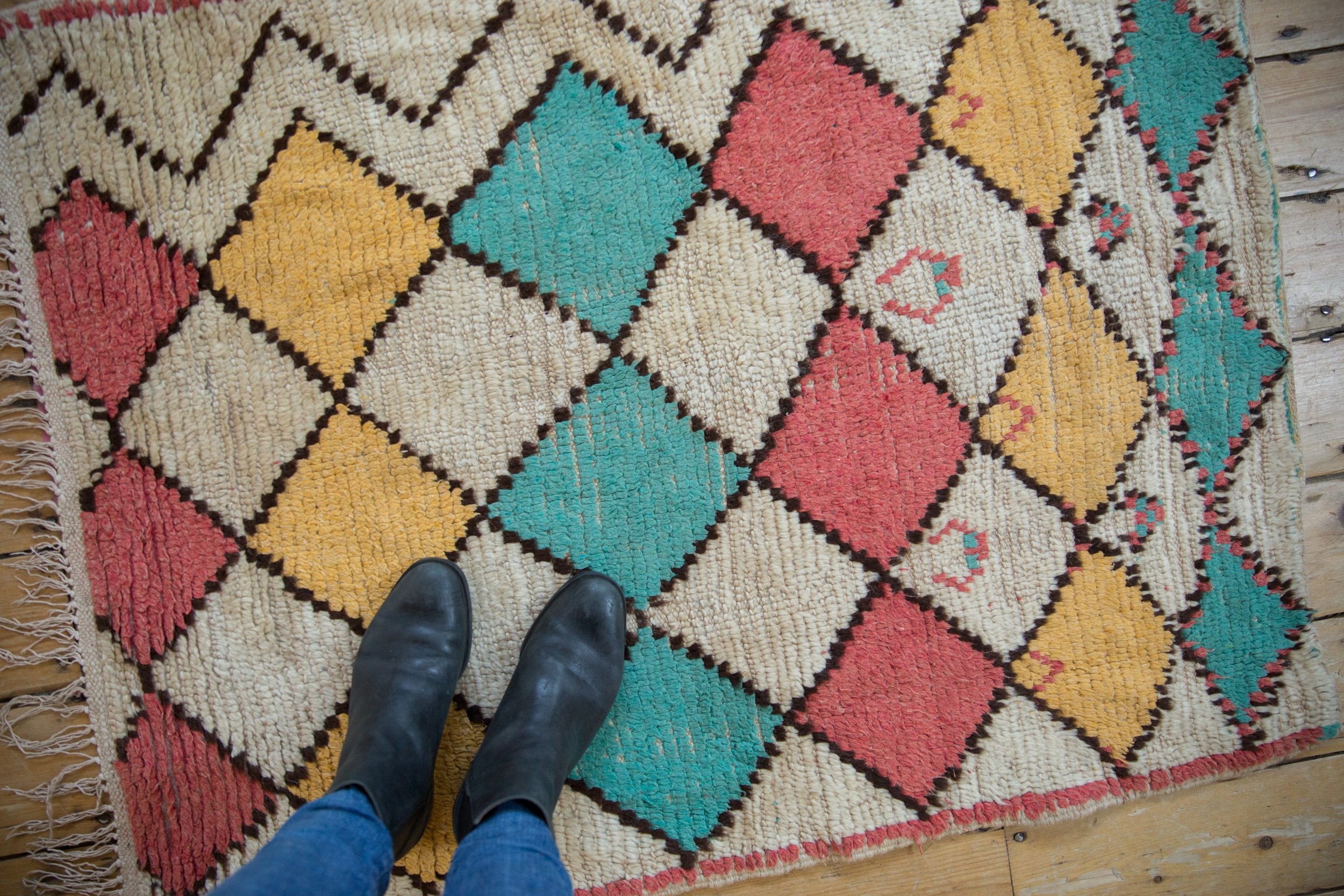 3x4 Vintage Moroccan Square Rug // ONH Item ee004370 Image 1