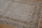 Distressed Hamadan rug runner detail, Herati field with abrashes and floral vine border.