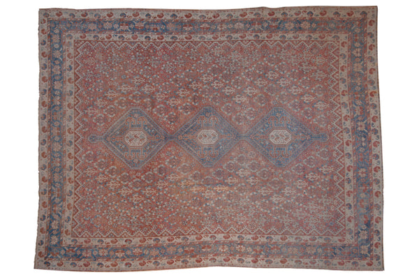 7.5x10 Vintage Distressed Qashqai Carpet // ONH Item ee004395