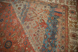 Dramatic color abrash on a collector Bakshaish carpet, revealing stepped outlines and low-pile texture.