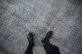 Distressed vintage Sparta rug showing worn texture and subtle blue ivory tones.
