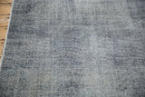 Patina and worn texture of the distressed Sparta carpet in blues and ivory.