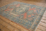 Vintage Distressed Veece rug detail: even wear, blush, sky blue, cream tones.