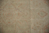 Texture detail of the distressed Kayseri carpet's low pile showing the knot heads and foundation.