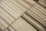 Vintage Turkish Kilim patchwork panels with brown, greige, ivory banded striations.