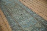 Worn powder blue Herati field and floral border on a distressed vintage Malayer runner.