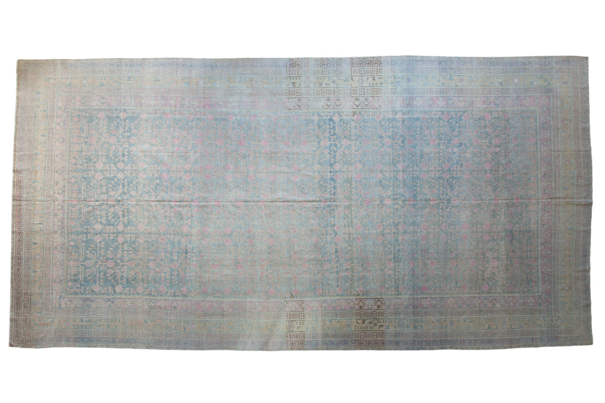 9x17.5 Vintage Distressed Khotan Carpet // ONH Item ee004506