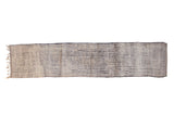 Vintage Moroccan runner featuring ivory and charcoal longitudinal abrashes, 2'8
