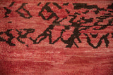 Evenly preserved original pile height on a vintage hand-knotted Moroccan carpet.