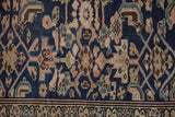 Antique Northwest Persian runner's distressed geometric Herati motif in cobalt blue, fuchsia, and ivory.
