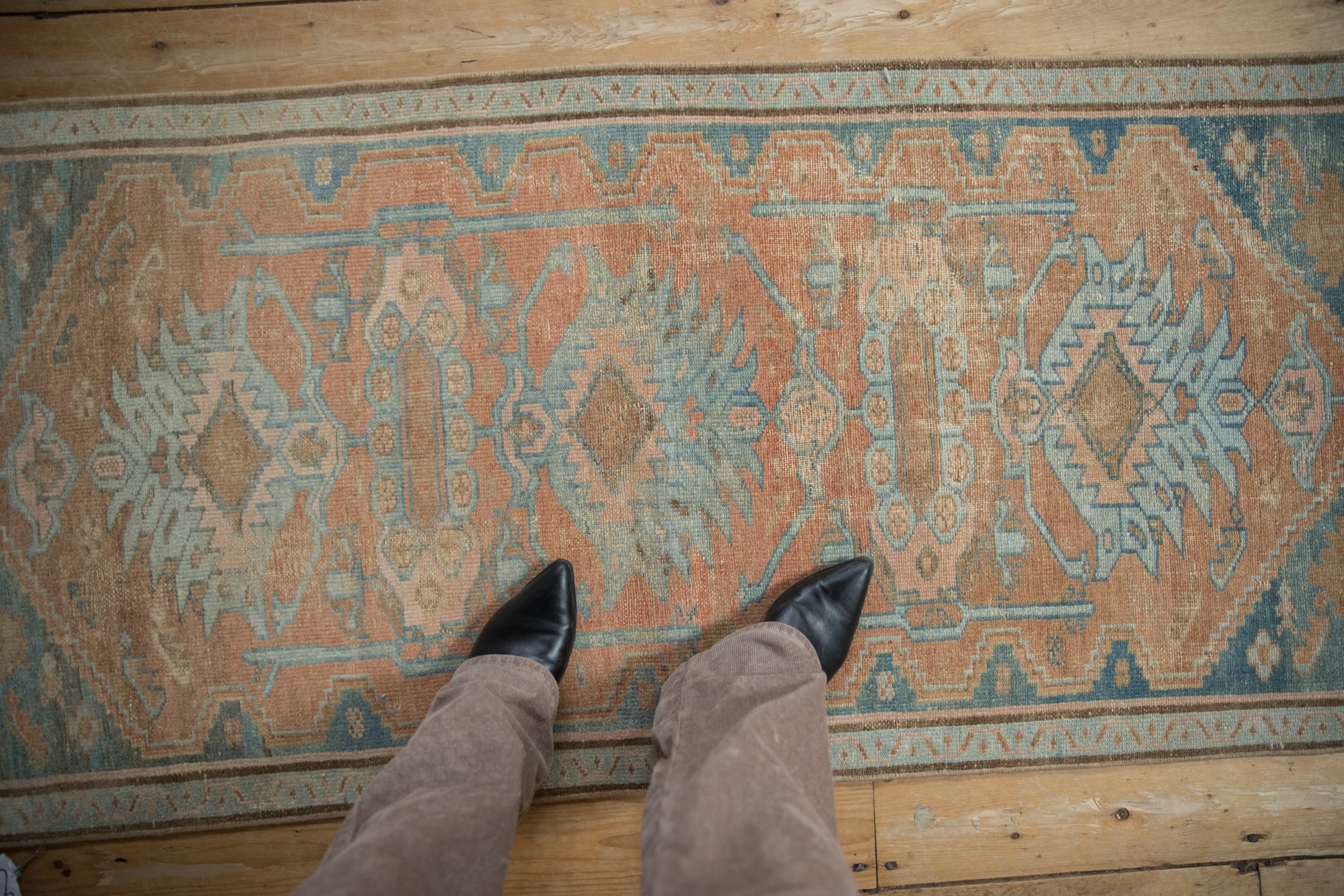 2.5x5.5 Vintage Distressed Fragment Hamadan Rug Runner // ONH Item ee004553 Image 1