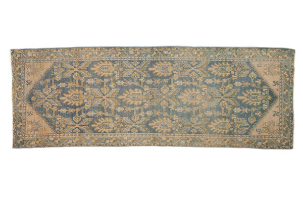 3.5x10 Vintage Distressed Hamadan Rug Runner // ONH Item ee004563