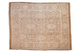 Distressed Afghani Oushak carpet with faded floral palmettes and soft sheen wool, 9'7
