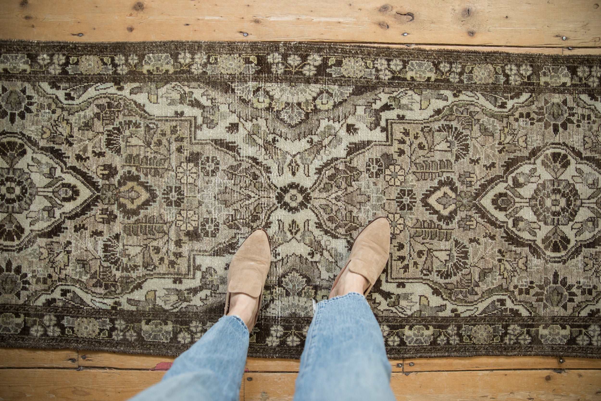 Vintage Distressed Dargezine Rug Runner // ONH Item: ee004577, Image 1